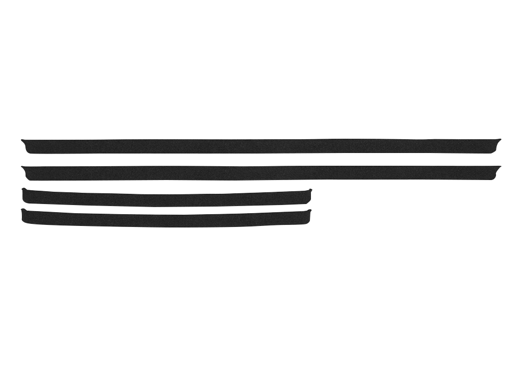 Garmin flush mount kit components; four black mounting strips for GPSMAP 1000 Series