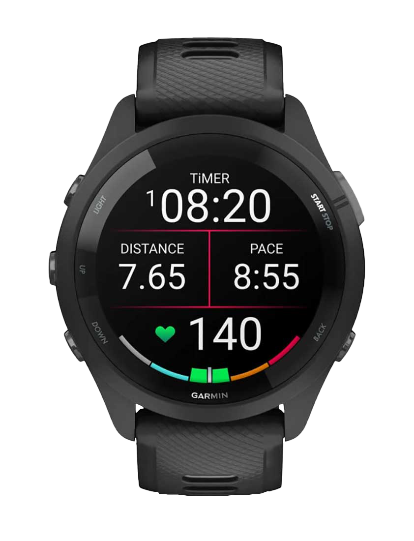 Garmin Forerunner 265, Black Bezel/Case with Black/Powder Gray Band, Fitness GPS Smartwatch for Runners (010-02810-00) by Garmin