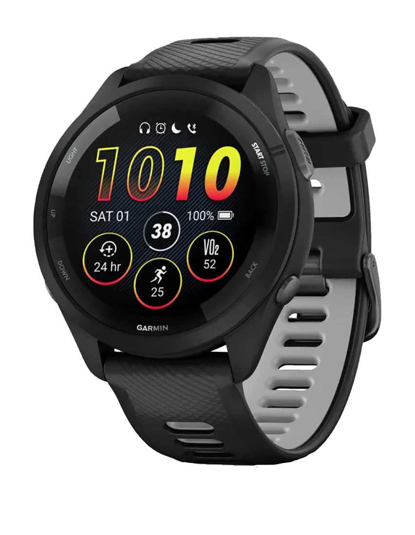 Garmin Forerunner 265, Black Bezel/Case with Black/Powder Garmin Forerunner 265, Black Bezel/Case with Black/Powder