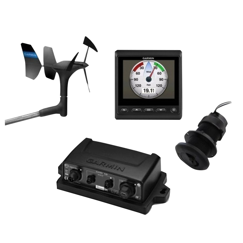 Garmin GMI Wired Start Pack 52 marine electronics kit with wind sensor, display, control box, mounting pod