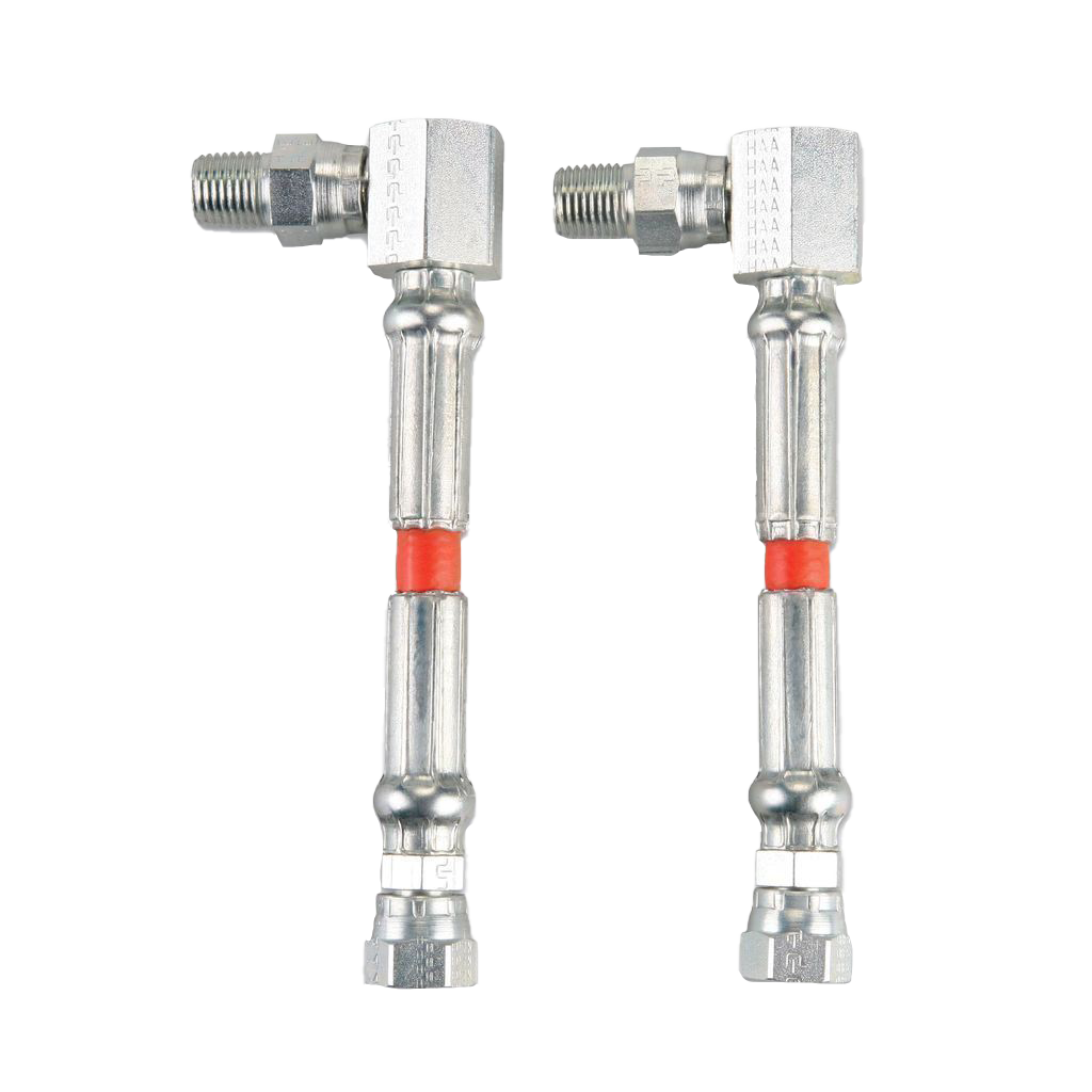 Garmin isolation hose kit: two stainless steel hoses with red heat-shrink and brass fittings.