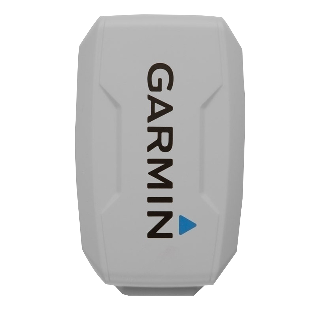 Garmin protective cover for STRIKER marine device, light gray plastic with Garmin logo.