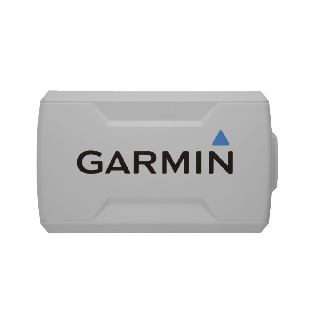 Garmin protective cover for STRIKER 5; gray plastic case with Garmin logo