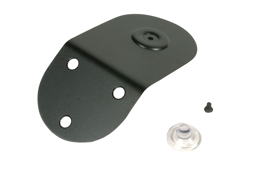 Garmin windshield mount for receivers, black metal bracket with suction cup and mounting hardware