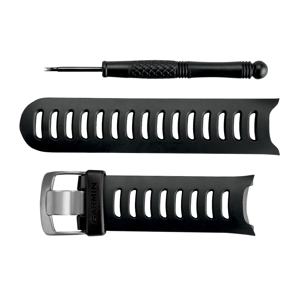Garmin replacement watch band set for Forerunner 610, black, with tool and two bands