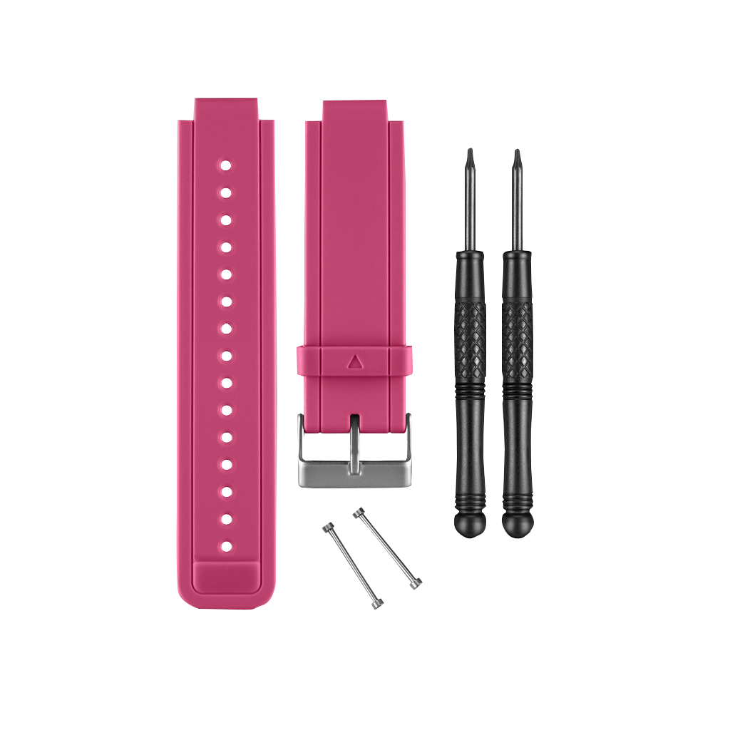 Garmin Vivoactive Berry Band replacement kit; pink watch band with screws and tools (6-piece)