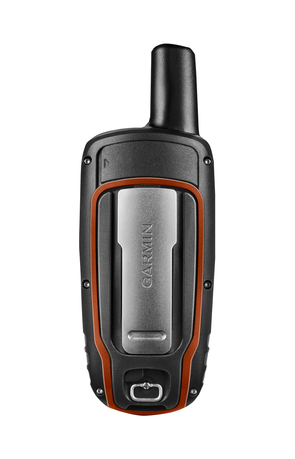 Garmin GPSMAP 64s handheld GPS with rugged black and orange housing and Garmin logo