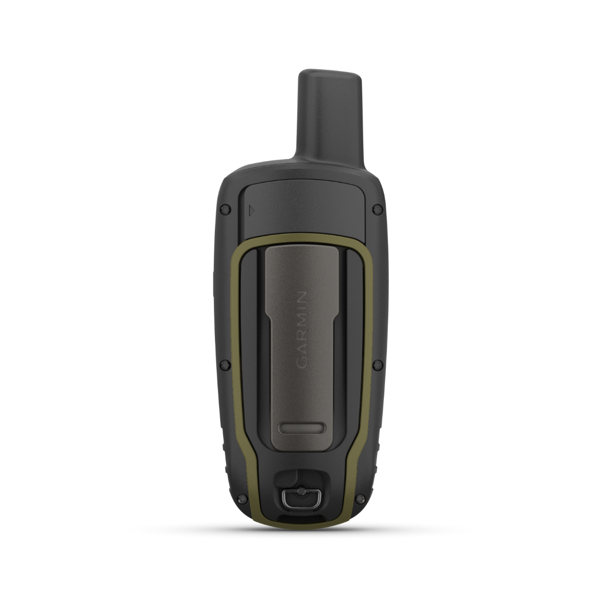 Garmin GPSMAP 65s handheld GPS with maps, rugged black/olive body