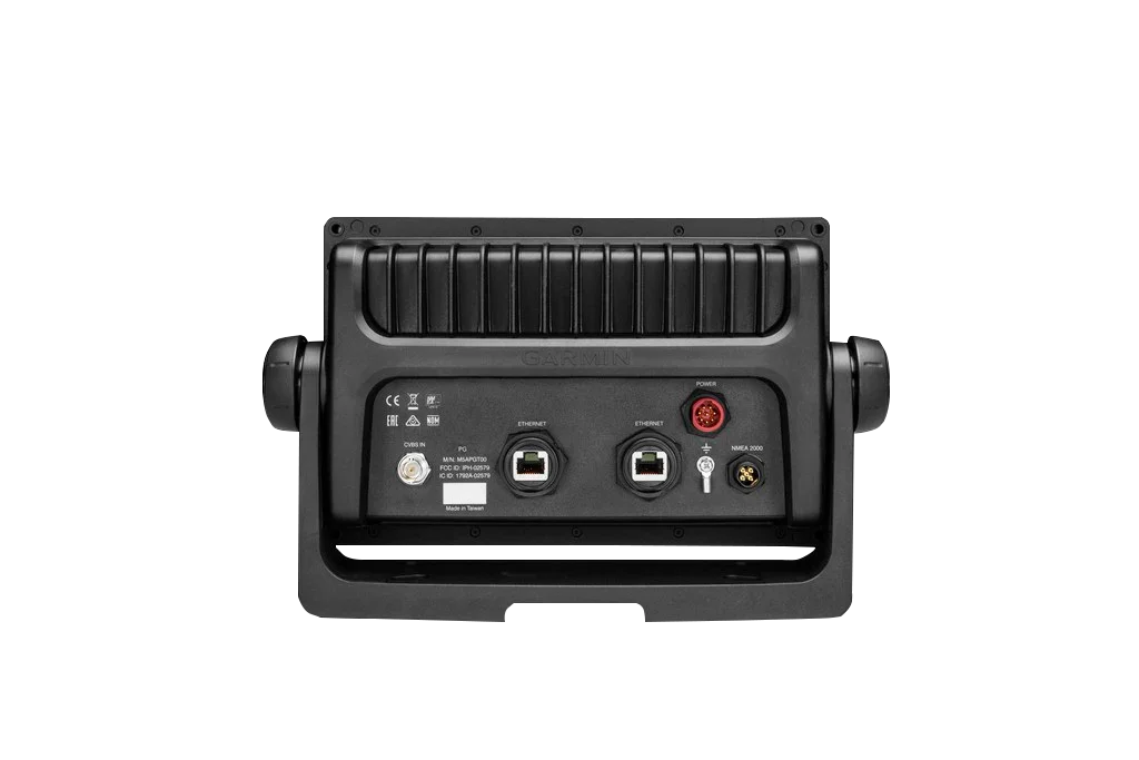 Garmin GPSMAP 7608 marine chartplotter back panel with Ethernet, NMEA 2000, and power ports