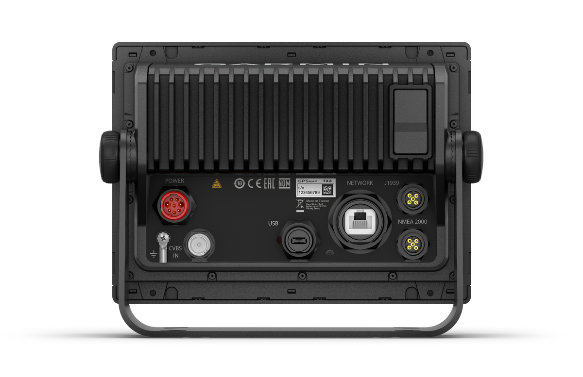 Garmin GPSMAP 723xsv marine chartplotter rear panel with USB and NMEA 2000 ports