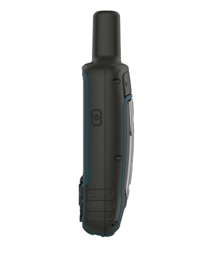 Garmin GPSMAP 64x handheld GPS with TOPO maps, refurbished; black with teal accents.