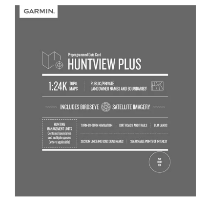 Garmin Huntview Plus Virginia map microSD card packaging