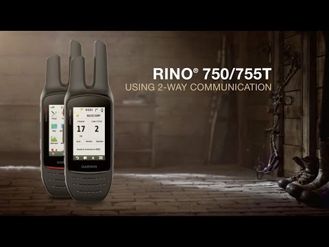 Garmin Rino 750/755t GPS and 2-way radios; two dark-gray handheld devices