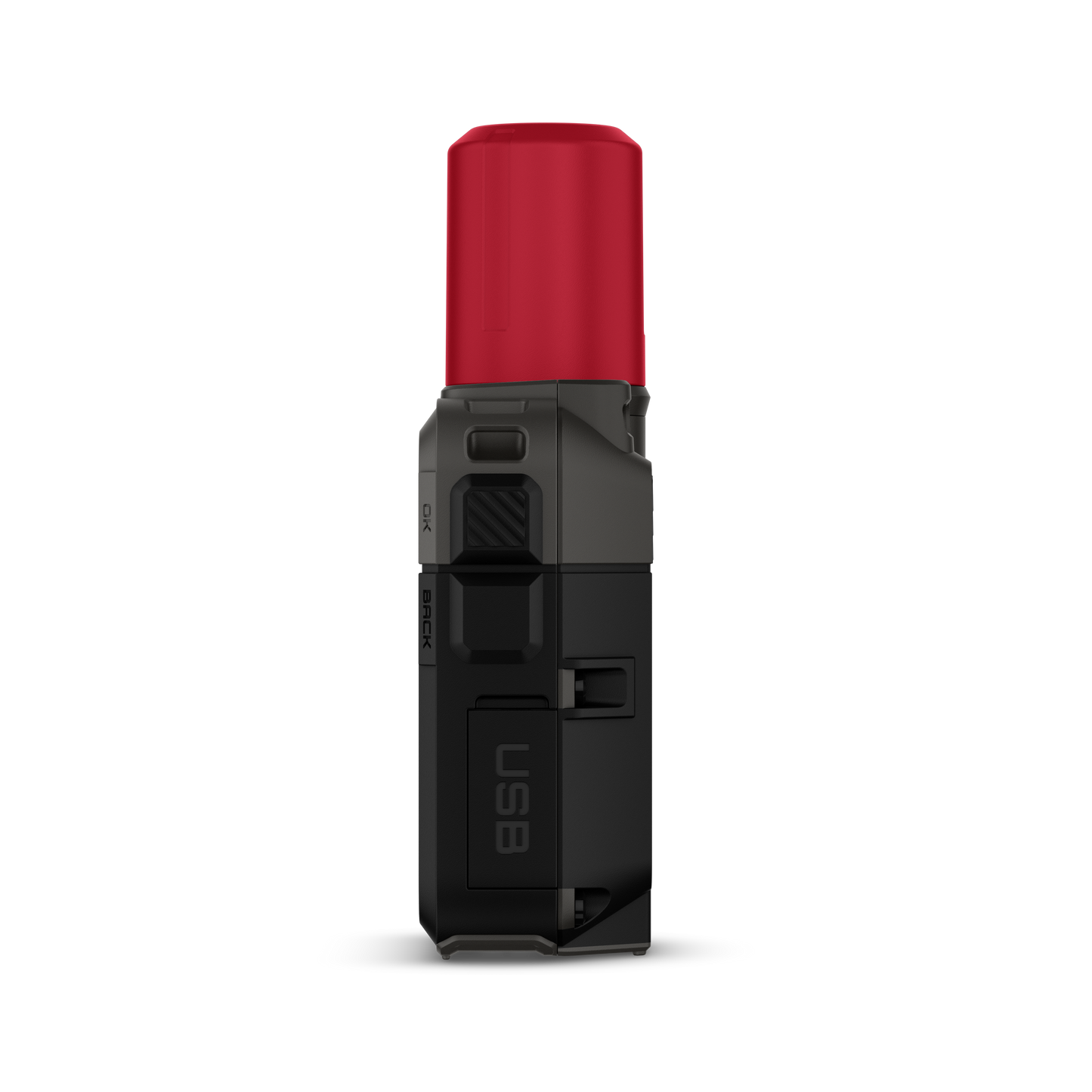 Garmin inReach Mini 3 Plus satellite communicator with red protective cap and dark body