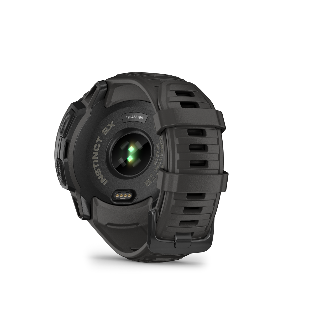 Garmin Instinct 2X Solar smartwatch, graphite, rugged GPS with multi-band GNSS back view