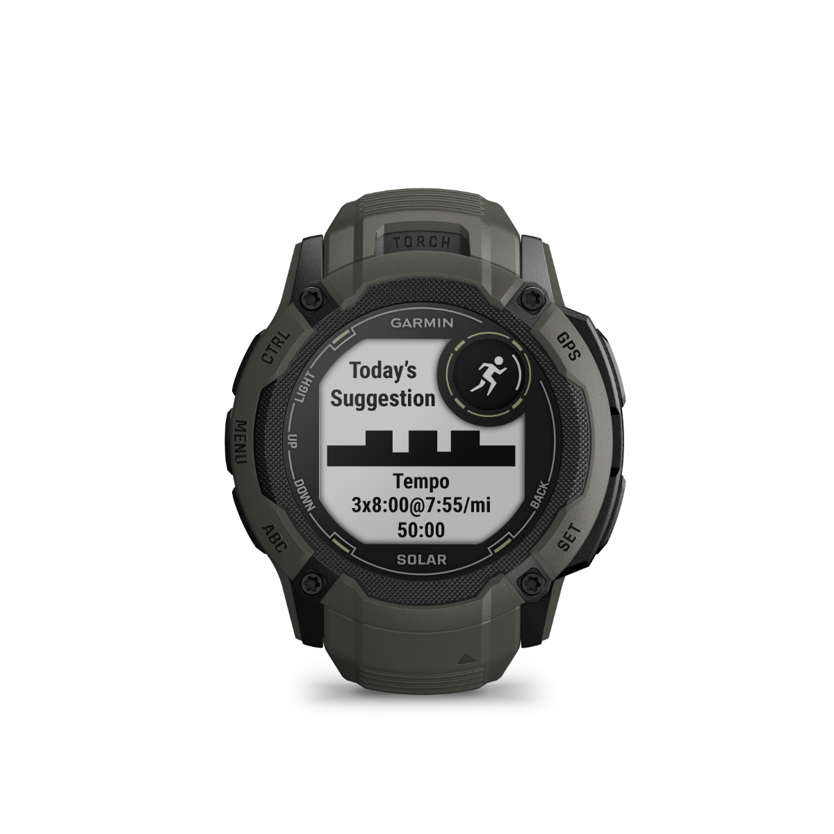 Garmin Instinct 2X Solar Moss rugged GPS smartwatch with multi-band GNSS and solar battery