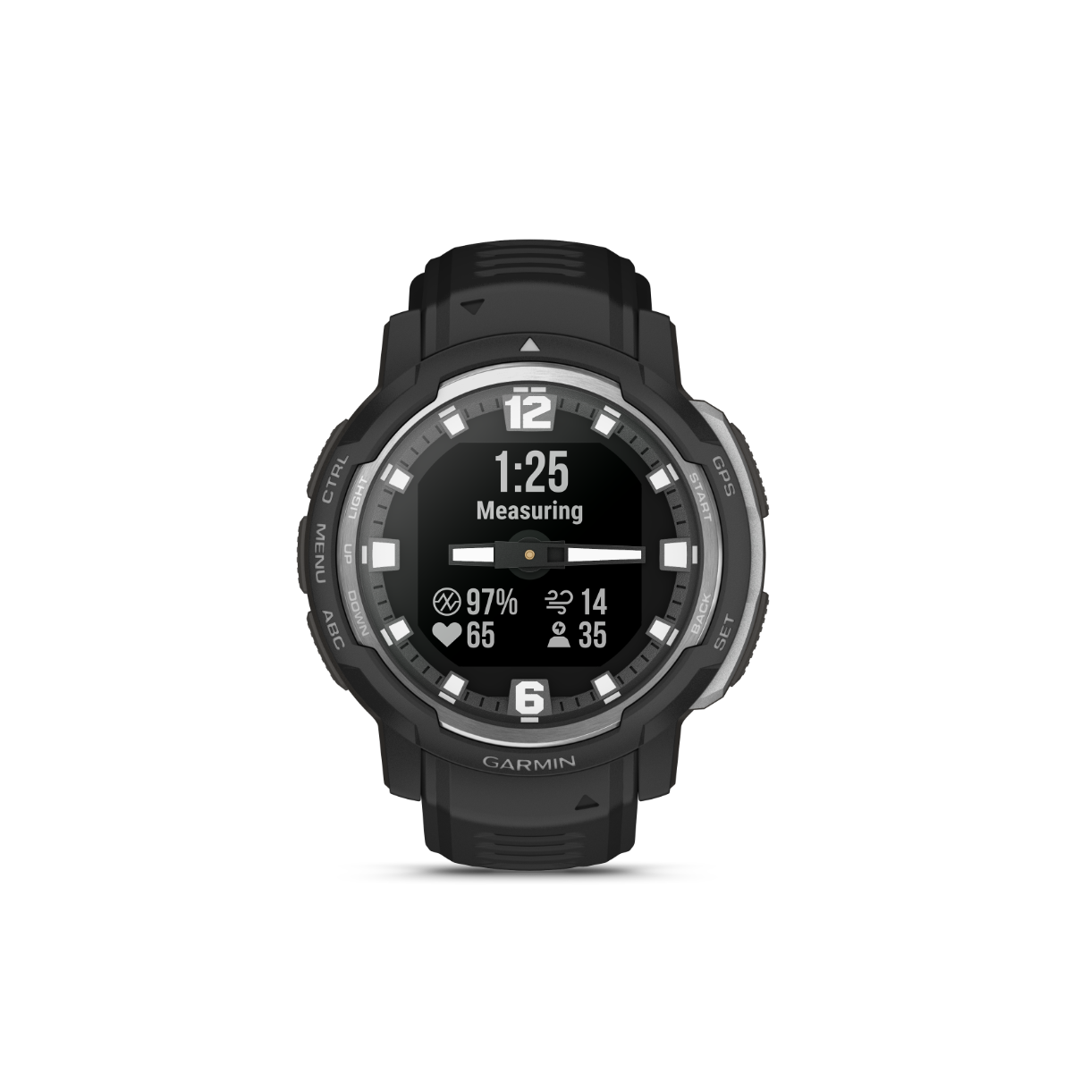 Garmin Instinct Crossover Smartwatch, Black, rugged GPS watch with digital display