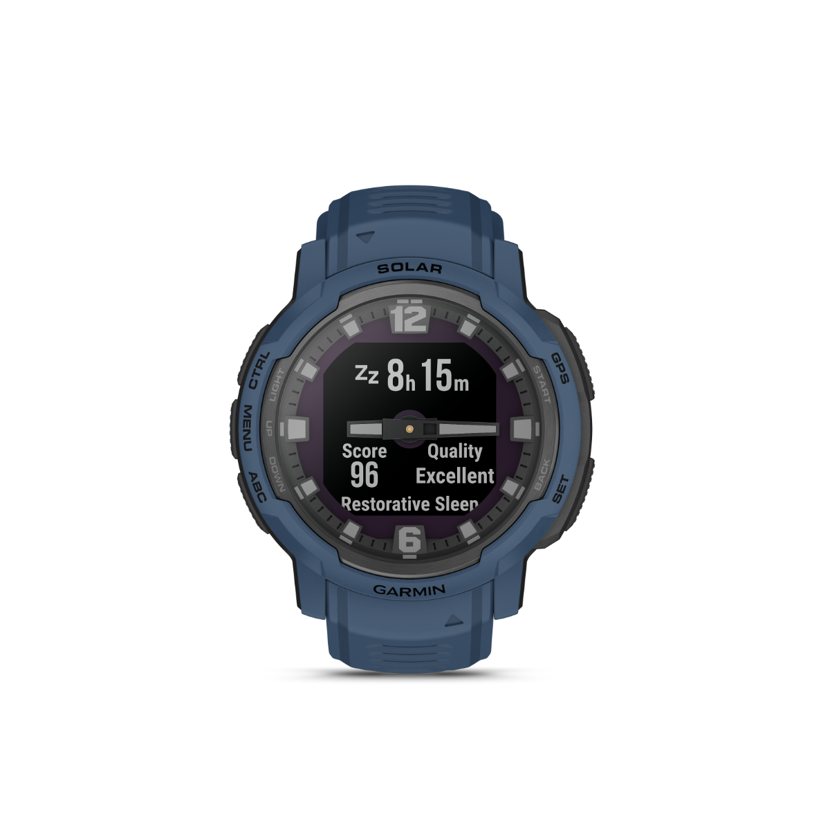 Garmin Instinct Crossover Solar smartwatch, tidal blue, rugged GPS wearable