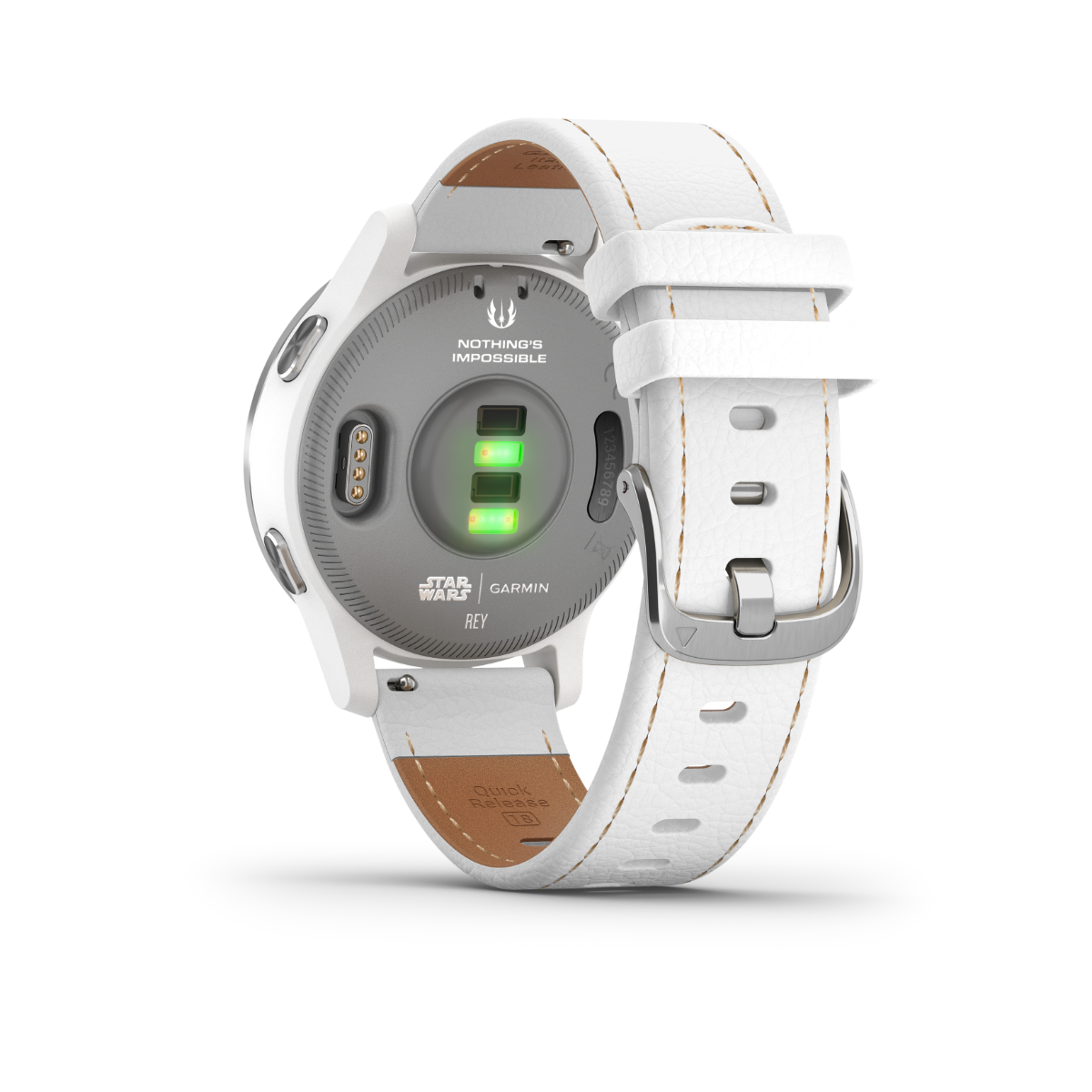 Garmin Vivoactive 4 Rey Star Wars Edition smartwatch, white leather band