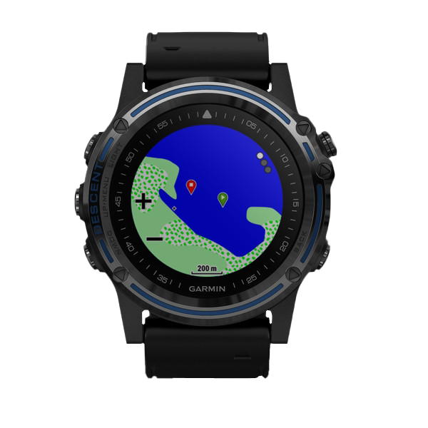 Garmin Descent MK1 watch, gray sapphire with black band, marine diver smartwatch