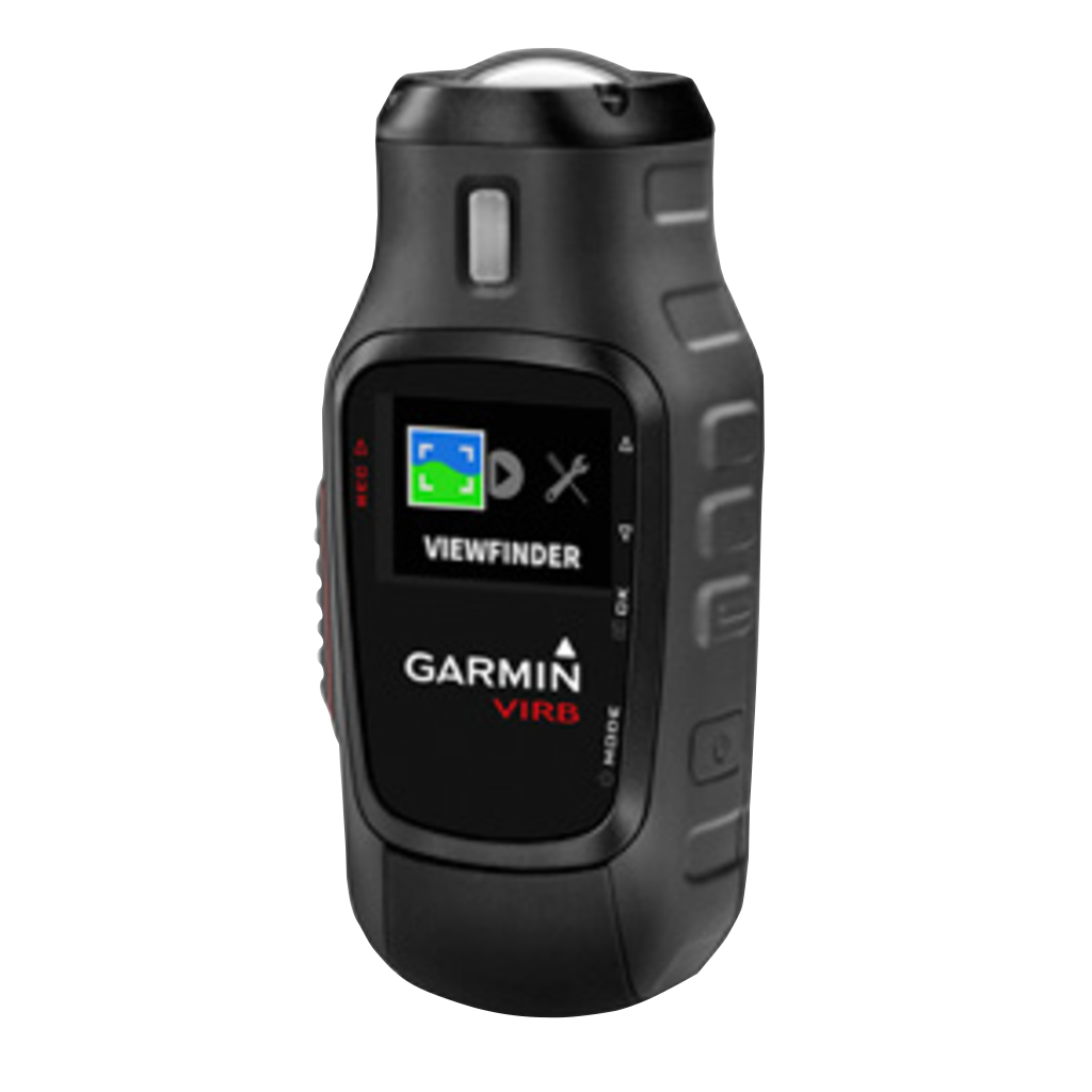 Garmin VIRB Action GPS Camera in black with rugged grip and Viewfinder display