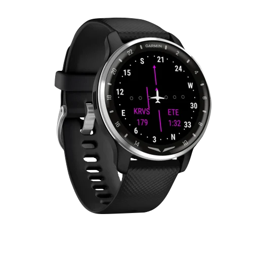 Garmin D2 Air X10 Aviator Smartwatch, black strap, aviation GPS watch