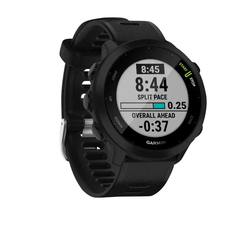 Garmin Forerunner 55 black smartwatch, certified refurbished, round display