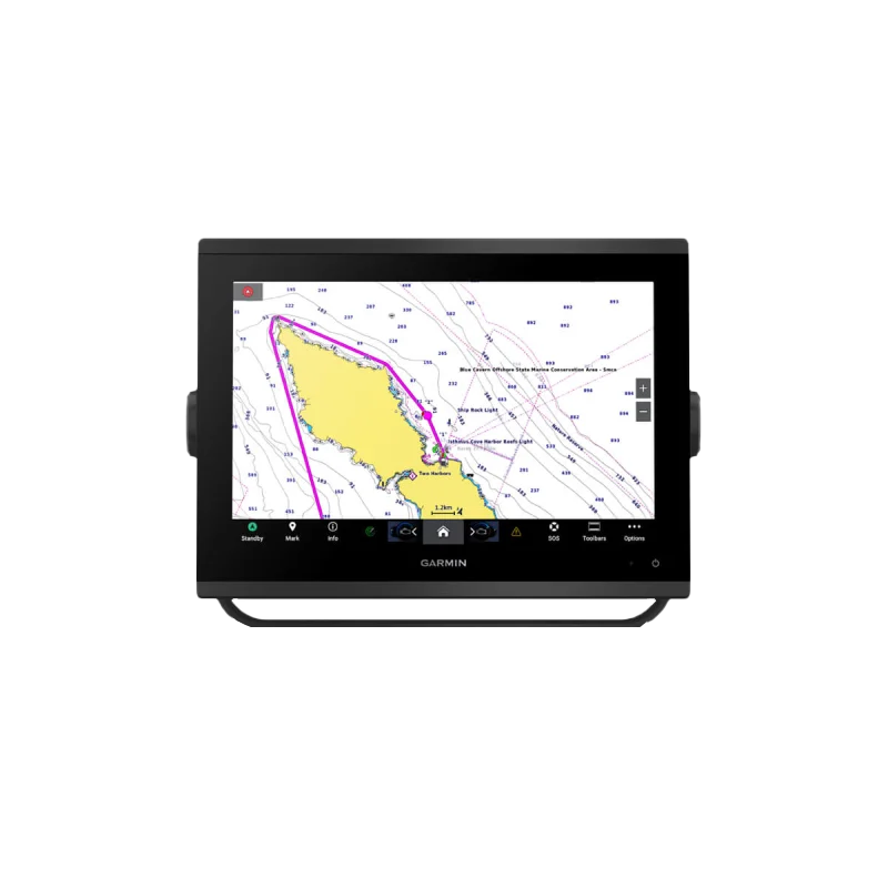 Garmin GPSMAP 1223 Non-sonar marine chartplotter with worldwide basemap on a black display