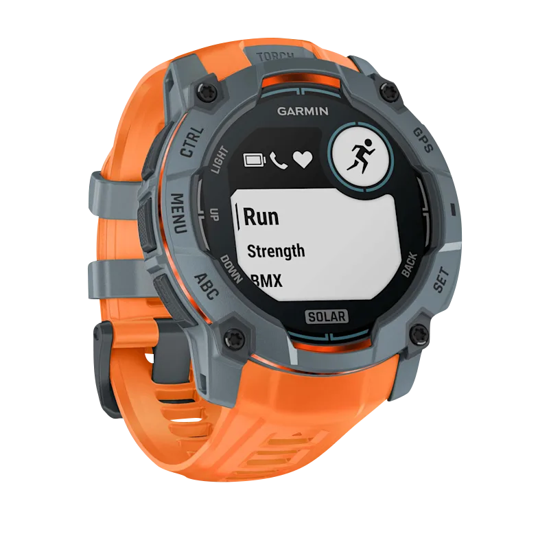 Garmin Instinct 3 Solar smartwatch with orange Solstice Band, Twilight 50mm (010-02935-01)