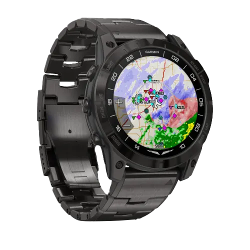 Garmin D2 Mach 1 Pro, 51 mm Aviator Smartwatch with Vented Titanium Bracelet (010-02804-80) by Garmin