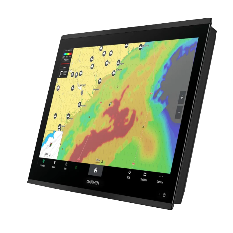 Garmin GPSMAP 9222 Premium Marine Chartplotter with Navionics+ in a black frame