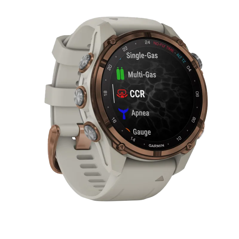 Garmin Descent Mk3i, 43 mm Bronze PVD Titanium with French Gray Silicone Band and Descent T2 Transceiver by Garmin