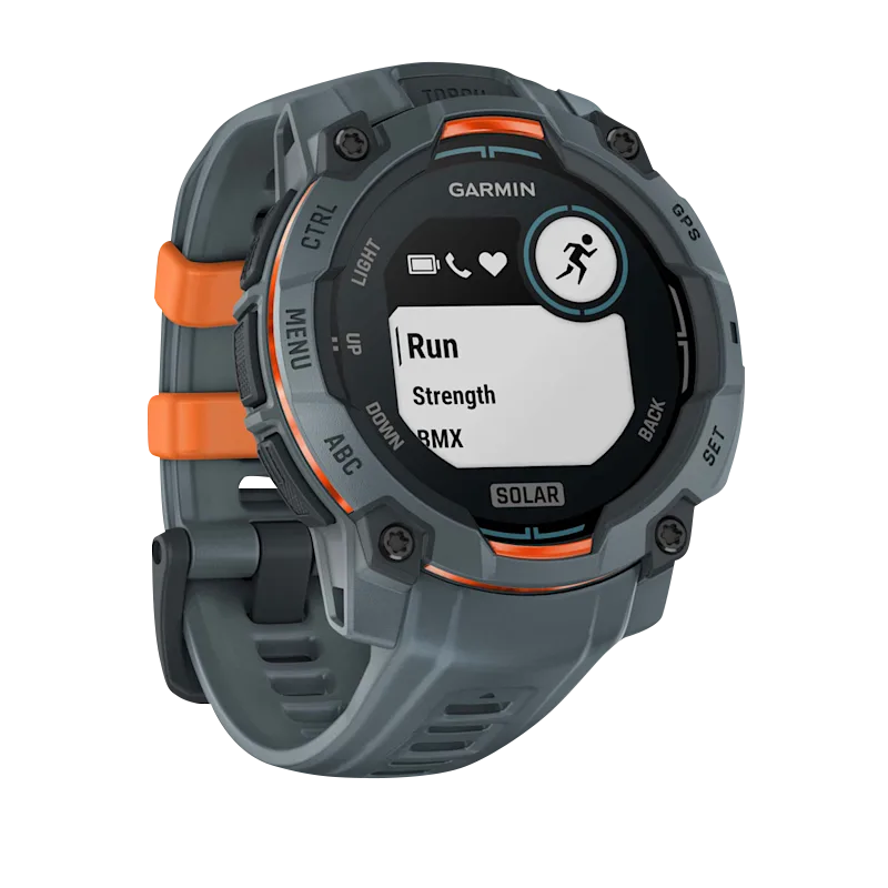 Garmin Instinct 3 Solar smartwatch, 45mm Twilight with orange band
