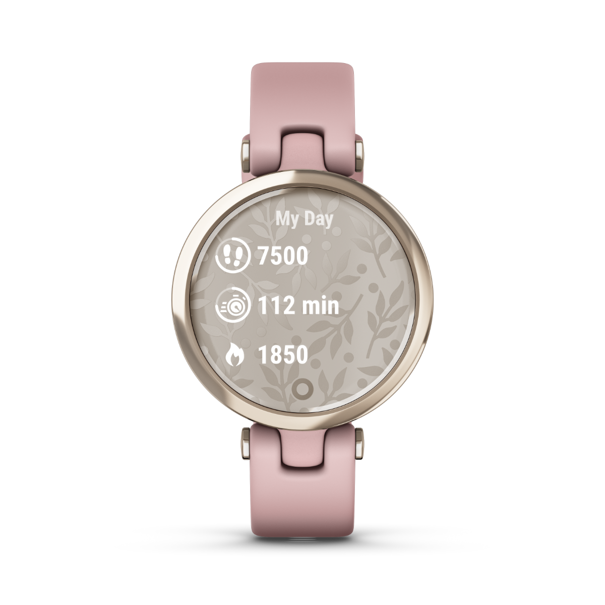 Garmin Lily Sport Edition smartwatch with Midnight Orchid bezel and Deep Orchid silicone band