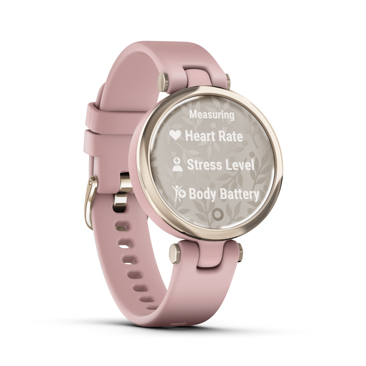 Garmin Lily Sport Edition smartwatch, rose-gold bezel with pink silicone band (010-02384-03)