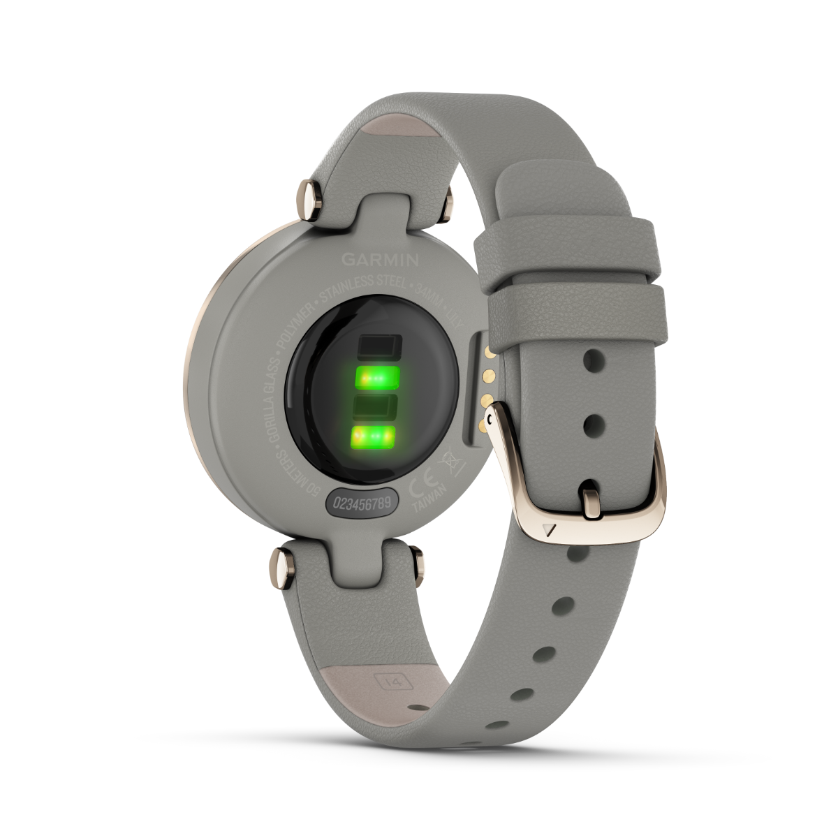 Garmin Lily Classic Edition, Cream Gold Bezel with Braloba Gray Case and Italian Leather Band (010-02384-A2) by Garmin