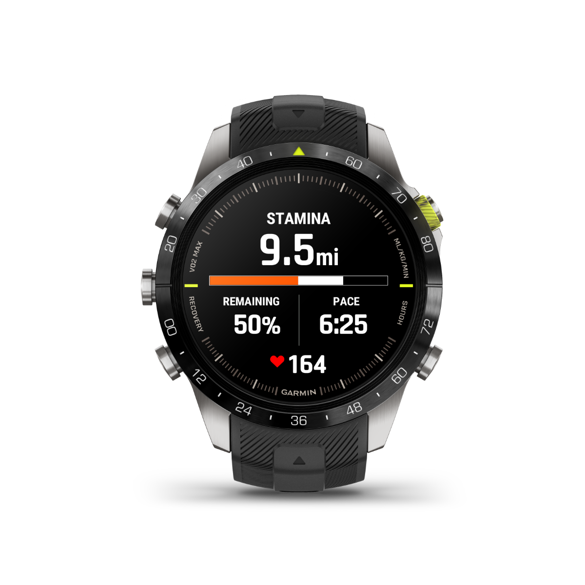 Garmin MARQ Athlete Gen 2 men's luxury GPS smartwatch with black dial and silver bezel