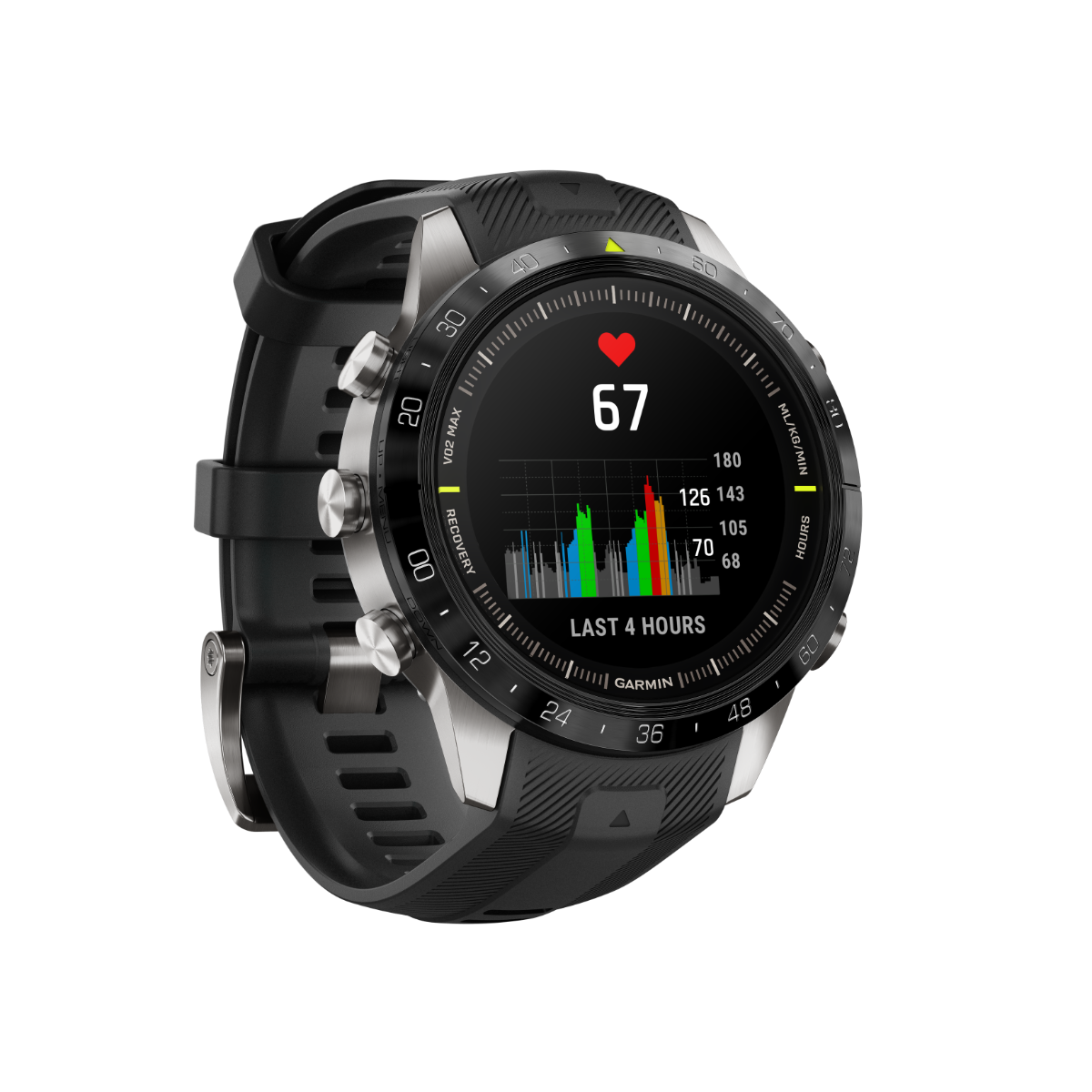 Garmin MARQ Athlete Gen 2 GPS smartwatch with black band and steel bezel