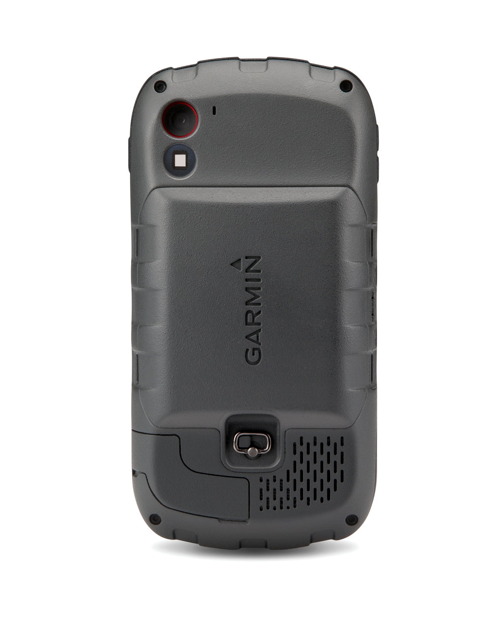 Garmin Monterra handheld GPS device with rugged gray exterior (back view)