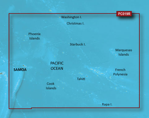 Garmin Polynesia Coastal Charts BlueChart g3 Vision map card VPC019R for microSD/SD, blue Pacific map