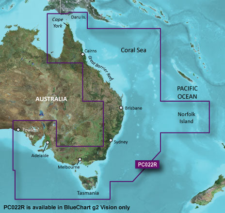 Garmin Bluechart G2 Vision East Coast Australia map card (010-C0756-00)