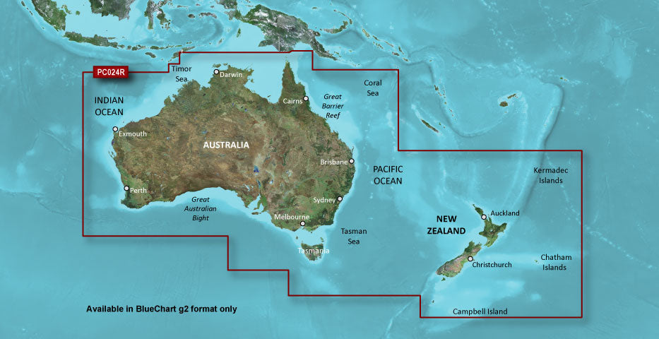 Garmin BlueChart g3 map card for Australia and New Zealand on microSD/SD, PC024R (010-C1020-20)