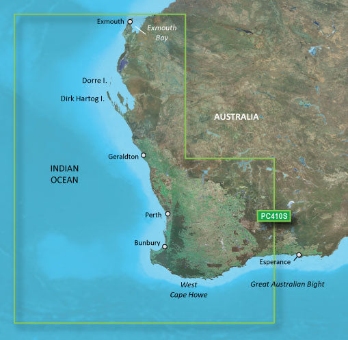Garmin map card: Esperance to Exmouth Bay Coastal Charts BlueChart g3 (HXPC410S) microSD/SD 010-C0868-20