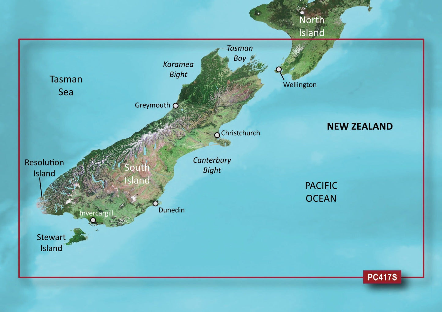 Garmin New Zealand South Coastal BlueChart g3 map card for microSD/SD PC417S