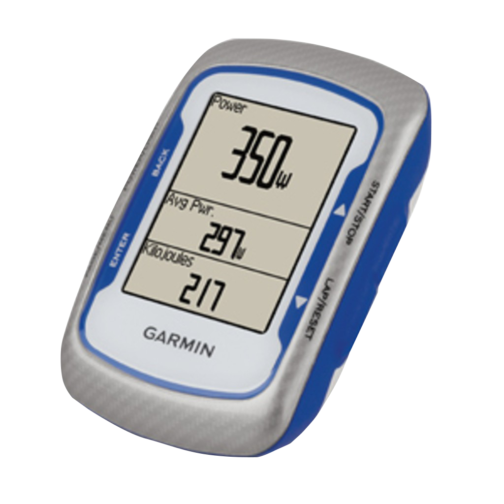 Garmin Edge 500 bicycle computer in blue and silver, certified refurbished