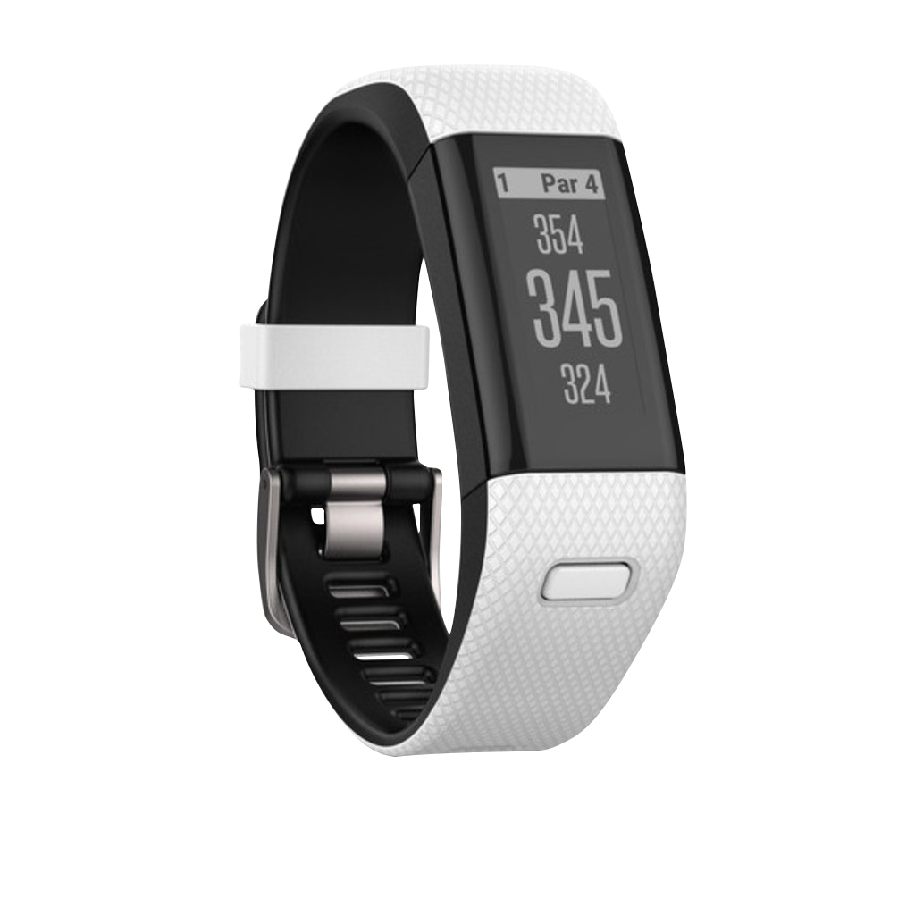 Garmin Approach X40 golf GPS smartwatch with white/black band and built-in rangefinder