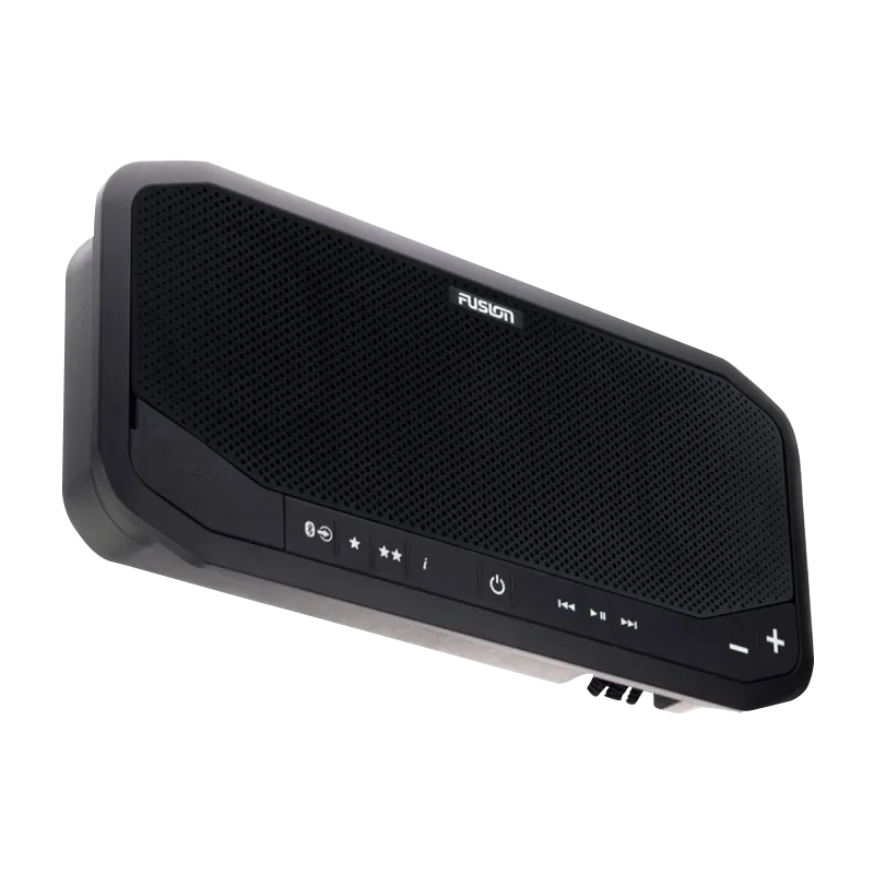 Garmin Fusion Panel-Stereo Outdoor marine speaker in black with front control buttons