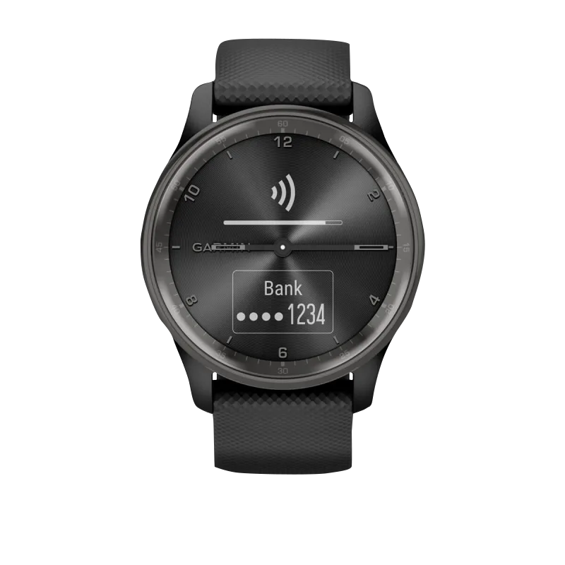 Garmin Vívomove Trend Slate Stainless Steel Bezel with Black Case and Silicone Band (Garmin Certified Refurbished) by Garmin