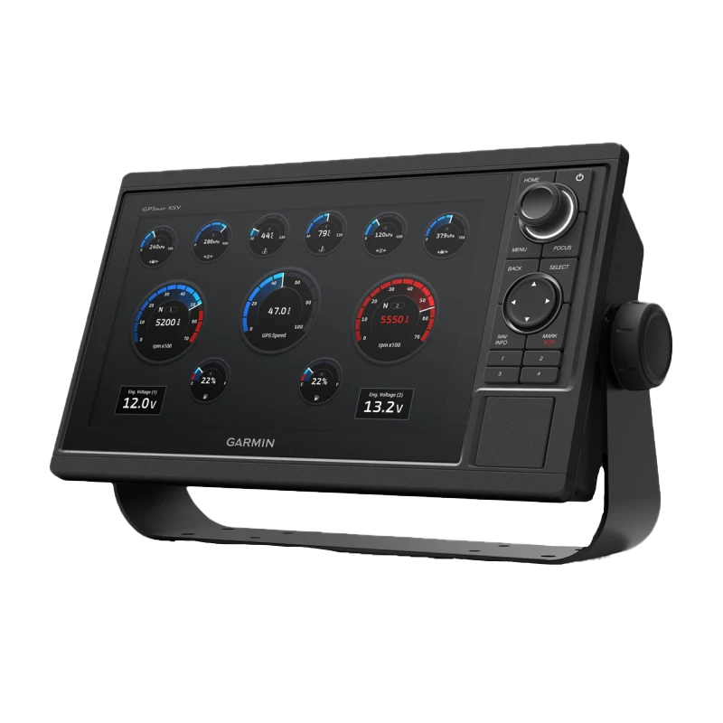 GPSMAP 1022 marine chartplotter by Garmin with black enclosure and side control dial