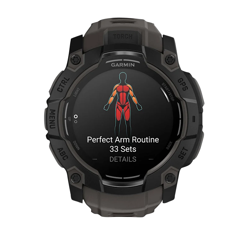 Garmin Instinct 3 AMOLED smartwatch, 50mm black with charcoal band